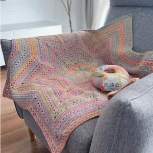 Star Blanket Crochet Pattern - B, 120cm