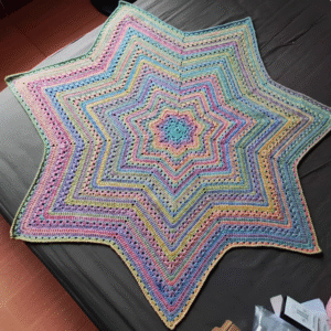 Star Blanket Crochet Pattern - D, 160cm