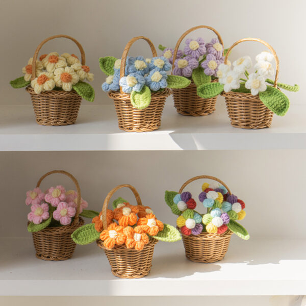 Crochet Flower Basket - Image 3