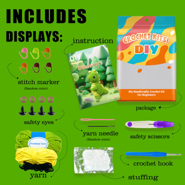Dinosaur Woobles Crochet Kit - Image 2