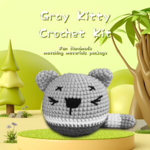 Cat Woobles Crochet Kit - Grey