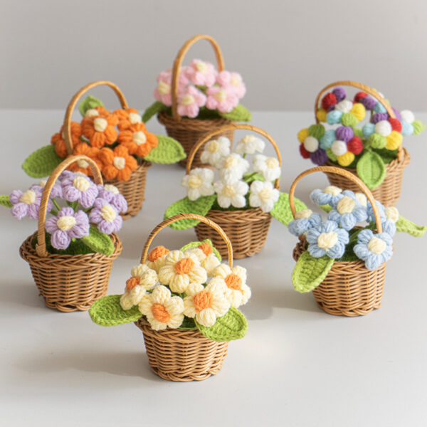 Crochet Flower Basket - Image 4