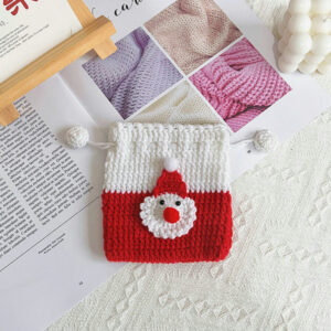 Crochet Coin Bag Purse - Santa Claus drawstring bag