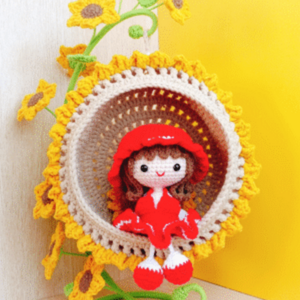 Crochet doll pet cat nest bed