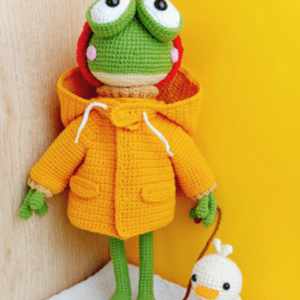 Handmade Crochet Frog Doll
