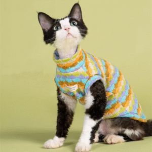 Handmade Knitted Cat Clothes - Yellow green, M (1.5kg-2.5kg)