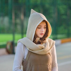 Crochet Hooded Scarf for Women